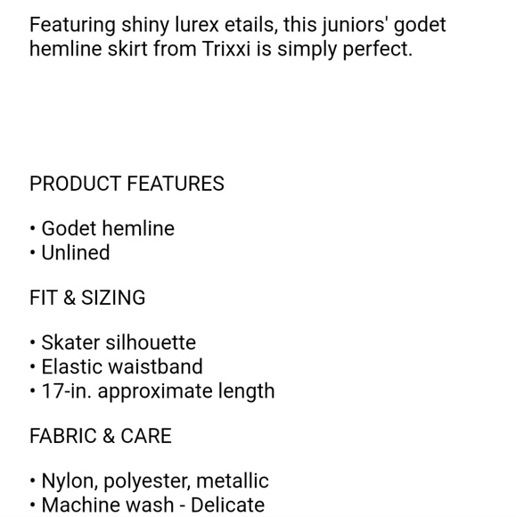 👀50% OFF❤ NWT‼️ Trixxi brand Juniors Shine Godet Hemline Skirt - Picture 3 of 6